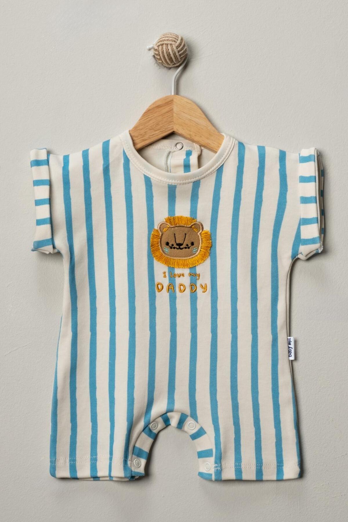 ASLAN DETAYLI ÇİZGİLİ BEBEK TULUM