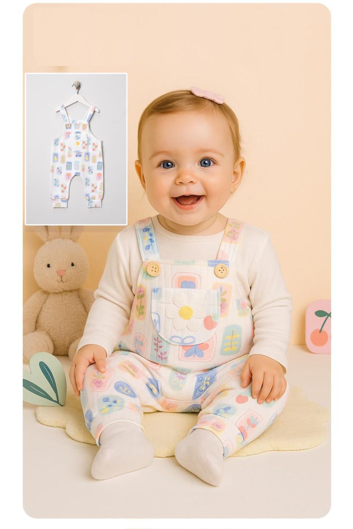 ÇİÇEKLİ KIZ BEBEK SALOPET
