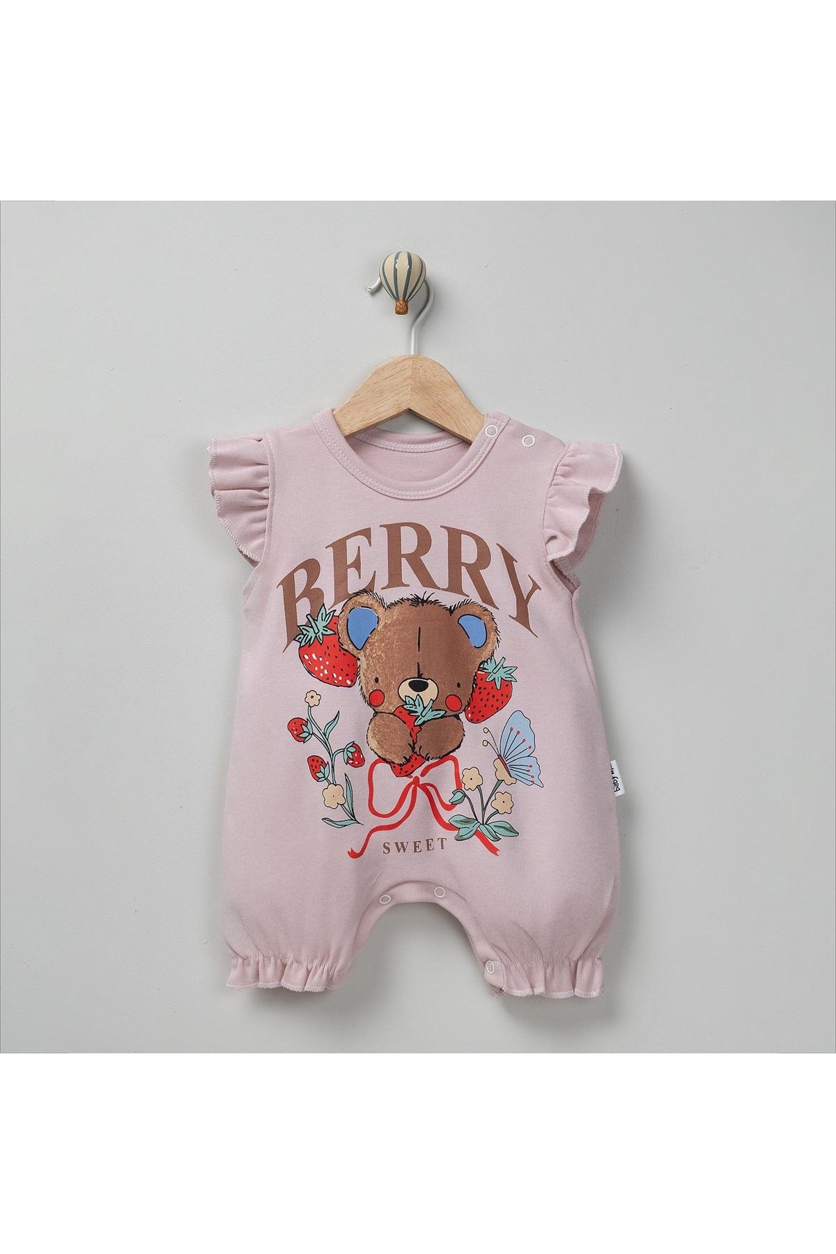 Ayıcık Desenli Şortlu Kız Bebek Tulum