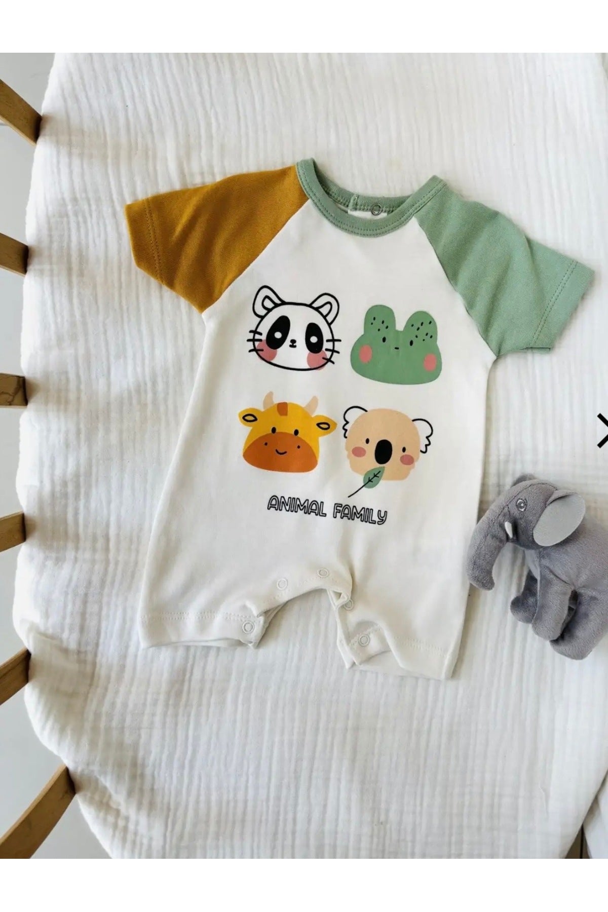 Animals Renkli Premium Erkek Bebek Tulum