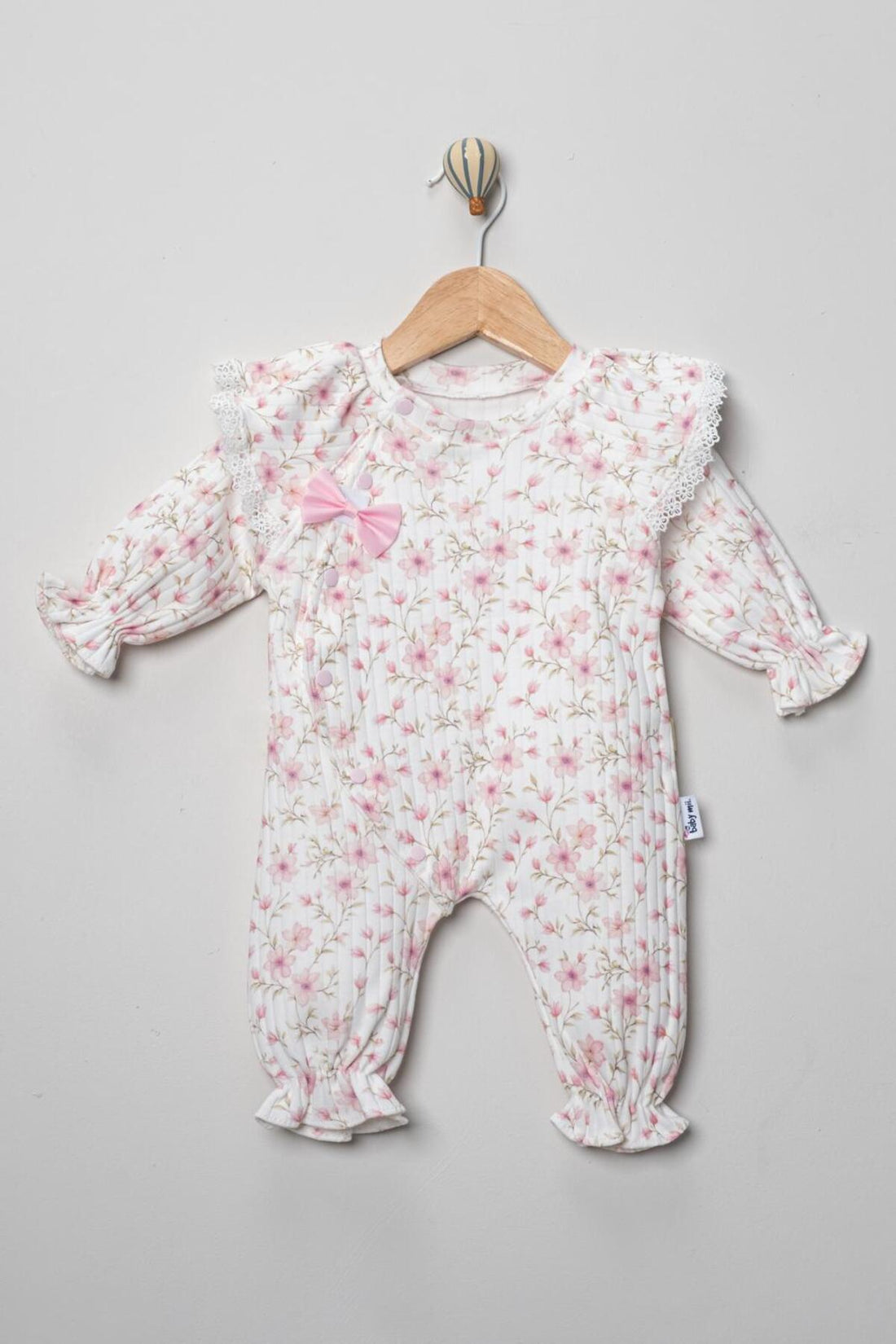 FİYONKLU ÇİÇEKLİ KIZ BEBEK TULUM