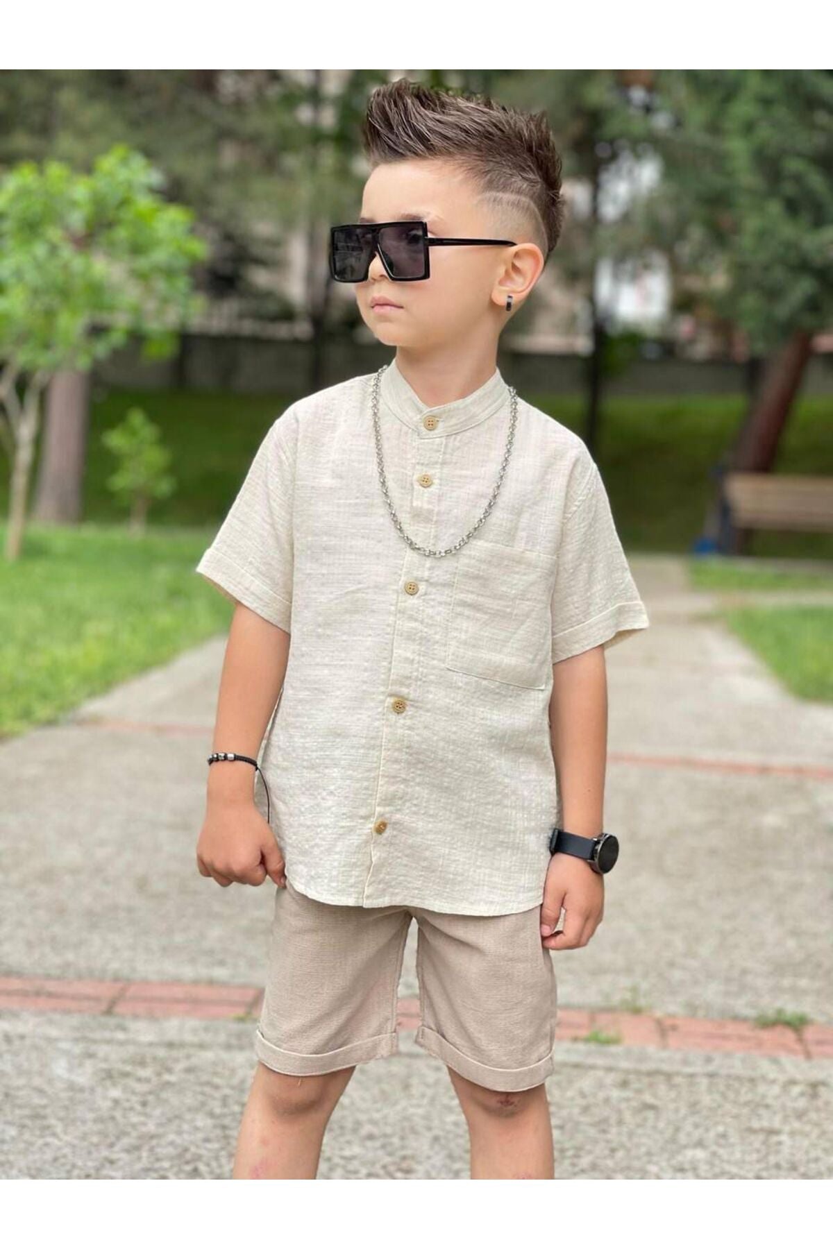 ERKEK ÇOCUK GÖMLEK ŞORT TAKIM