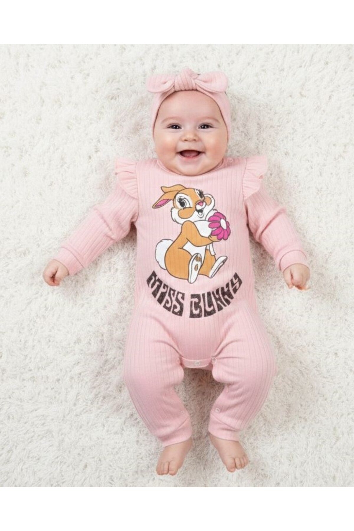 TAVŞANLI BANDANALI KIZ BEBEK TULUM