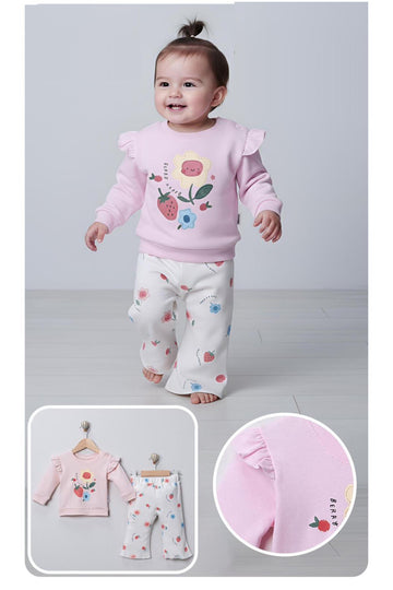 ÇİLEKLİ FIRFIRLI KIZ BEBEK TAKIM